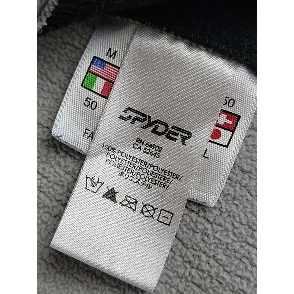 Spyder Core Sweater Pullover Mens Medium Grey Black 1/4 Zip Athletic Mock Neck