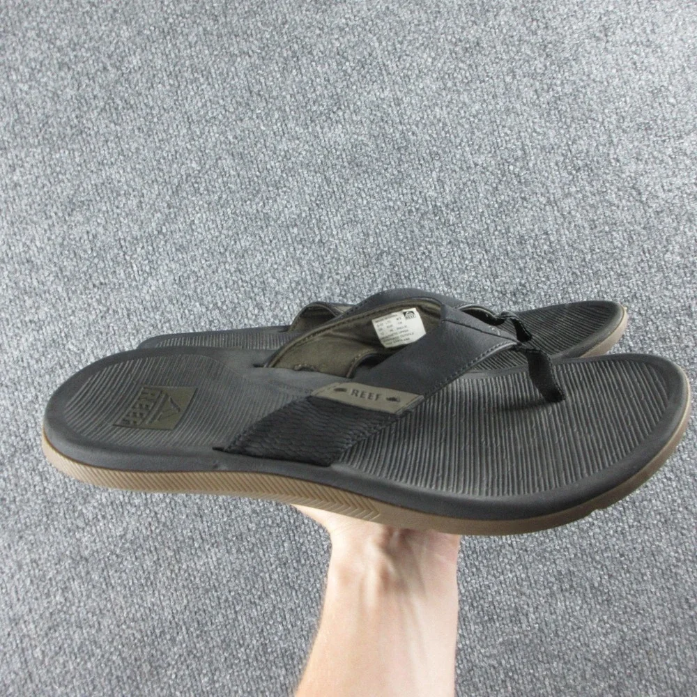 Reef Santa Ana Sandals Mens Size 12 Black Thong Flip Flop Comfort Slip On