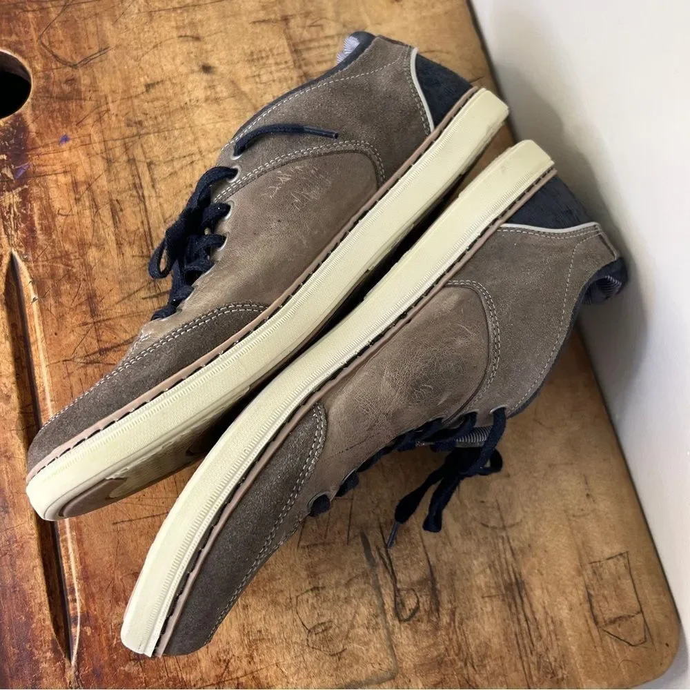 Bullboxer Brown Leather Low Top Lace Up Sneakers Men's 11 good preworn condition