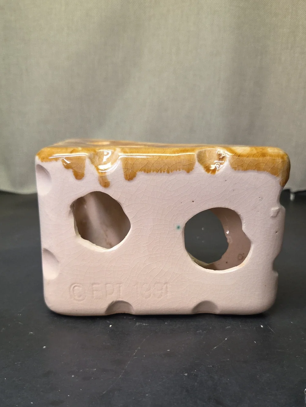 Vtg HAMster 'n Cheese Ceramic Swiss Cheese Wedge Kitsch Decor 1991
