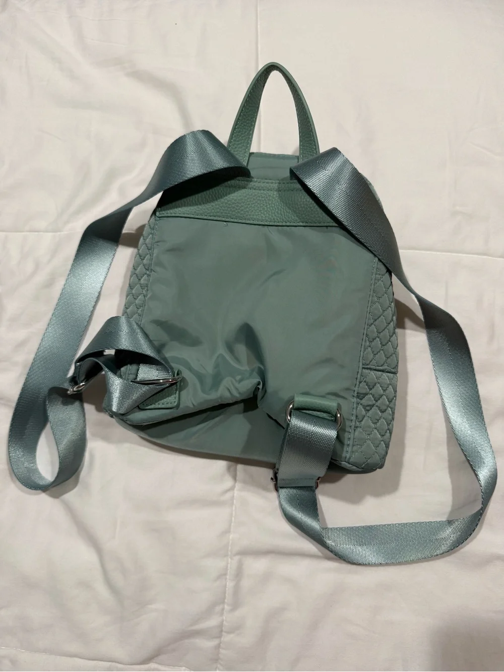 Quilted Sage Green Mini Backpack