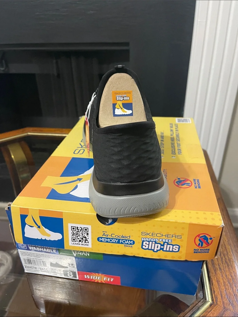 Skechers Men's Black Athletic Slip-On with Gray Sole