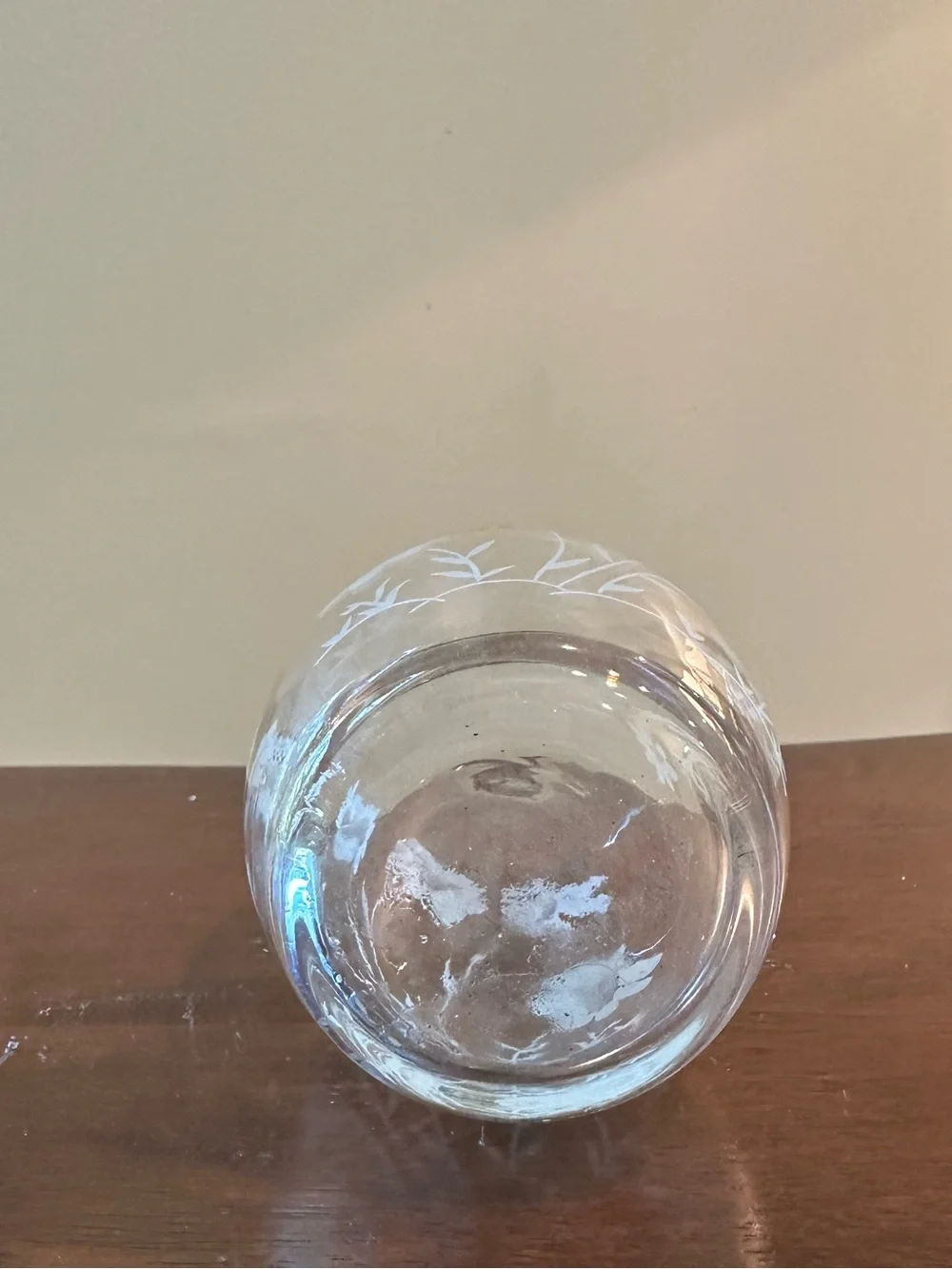 Vintage glass etched