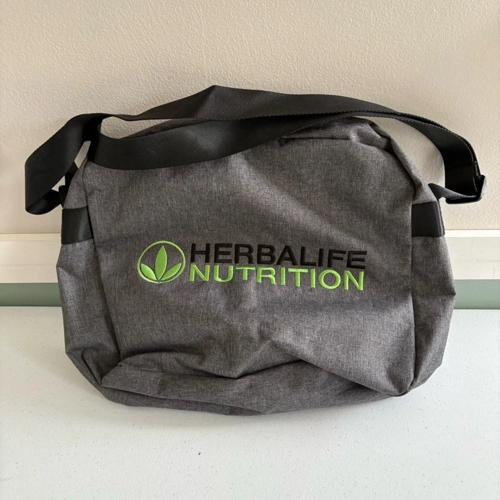 Herbalife nutrition tote messenger laptop bag swag bag grey