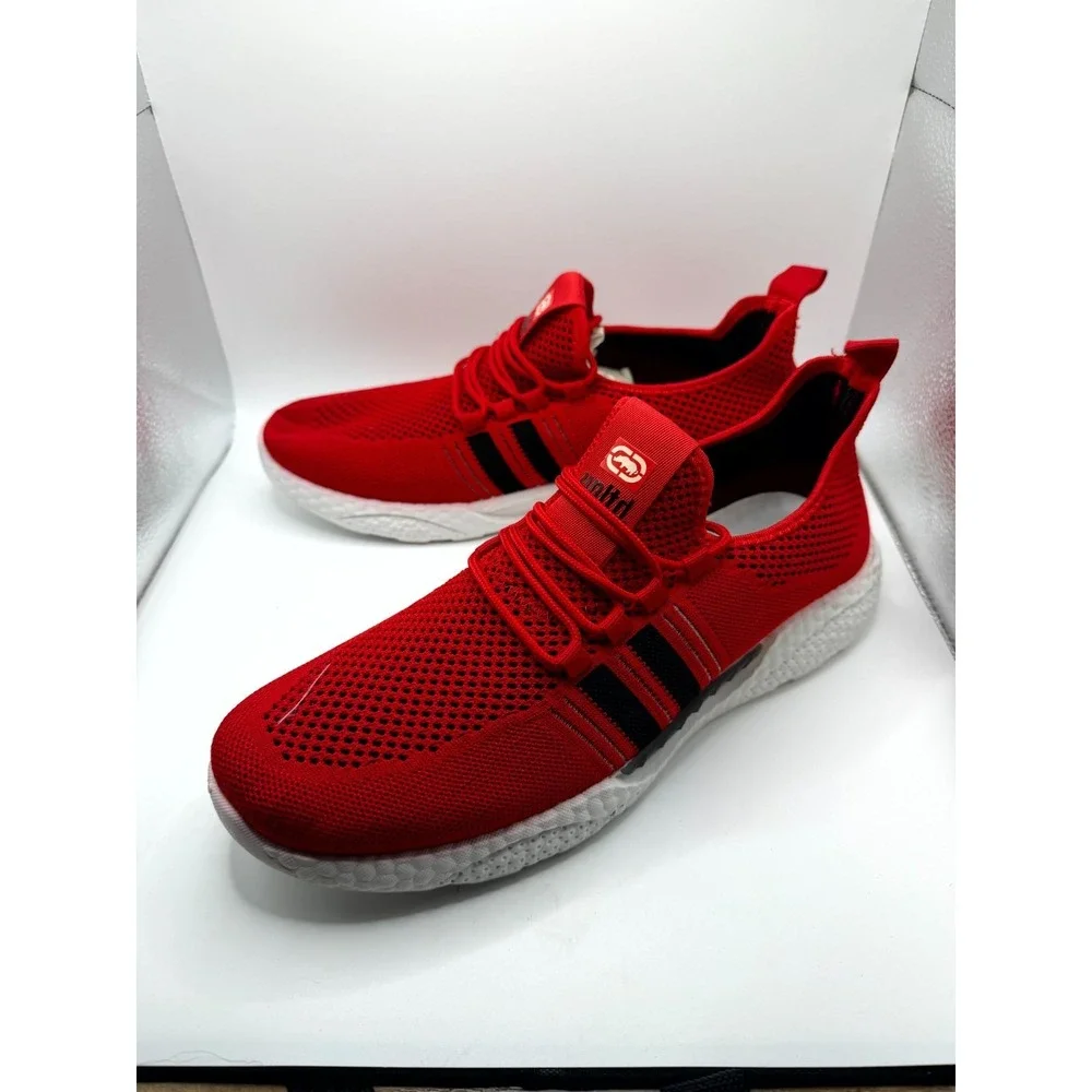 Ecko Unltd. Mens 13 Us Sneaker Red White Mesh Low Top Running‎ Athletic Shoes