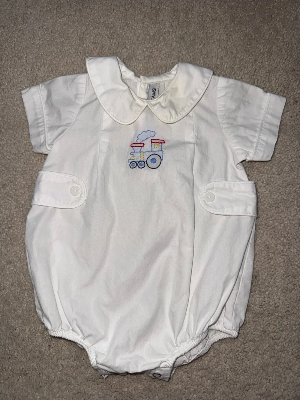 Sweet Dreams Baby Boys' Train Embroidered bubble