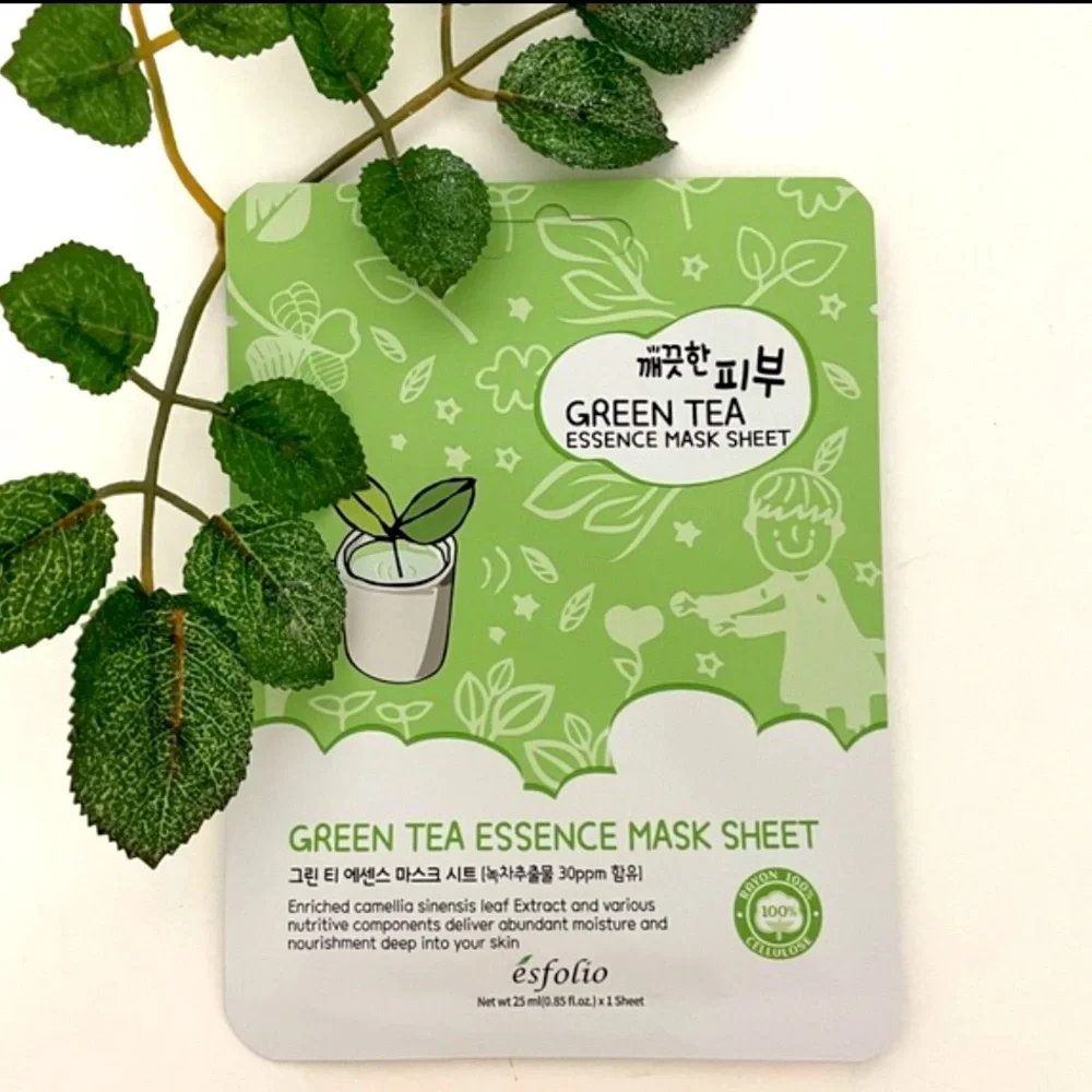 New $5ea OR 5/$18 ESFOLIO Green Tea Moisturizing and Nourushing Facial Mask