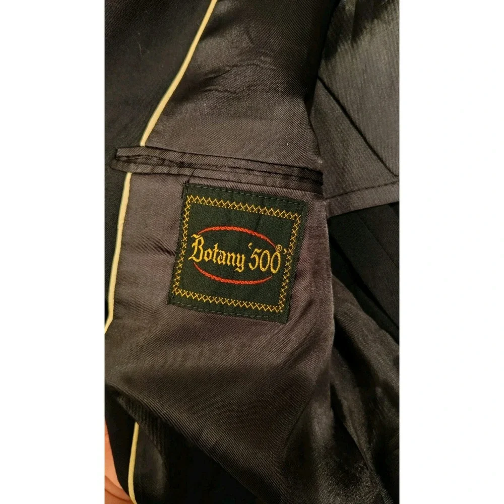 Botany 500 Vintage Mens Blazer Sport Coat Two Button Tailored in USA Black