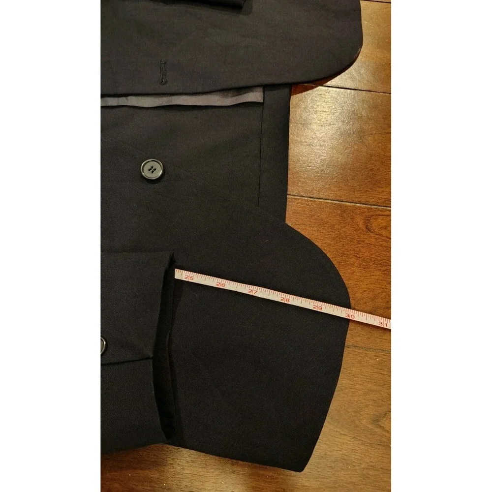 Botany 500 Vintage Mens Blazer Sport Coat Two Button Tailored in USA Black