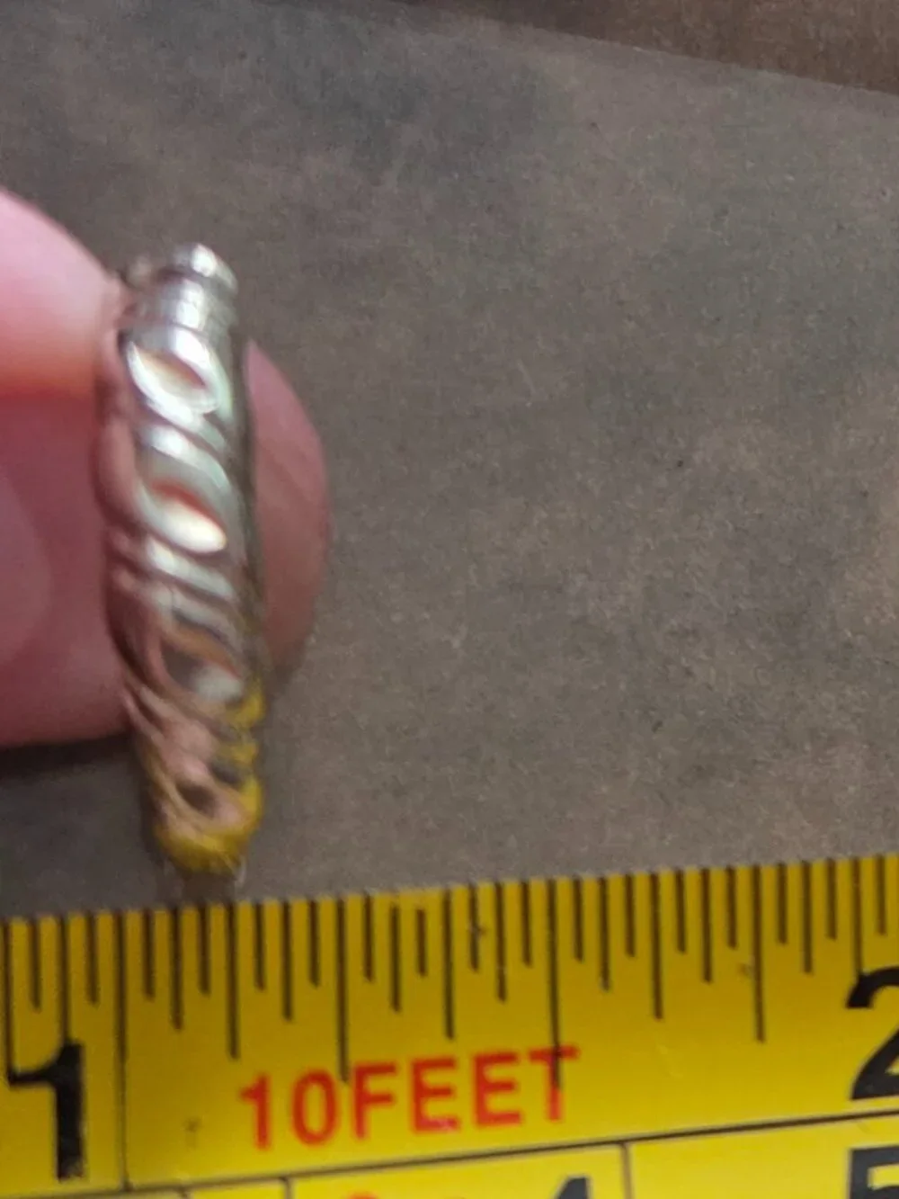Vintage 10K White Gold Dome/Croissant Ring - Size 6