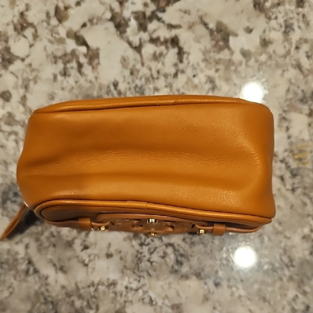 Tory Burch Brown Leather Case Pouch