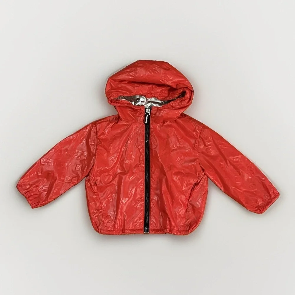 Burberry Boys Bright Red Lorenzo Lightweight Hooded logo Jacket size 2T