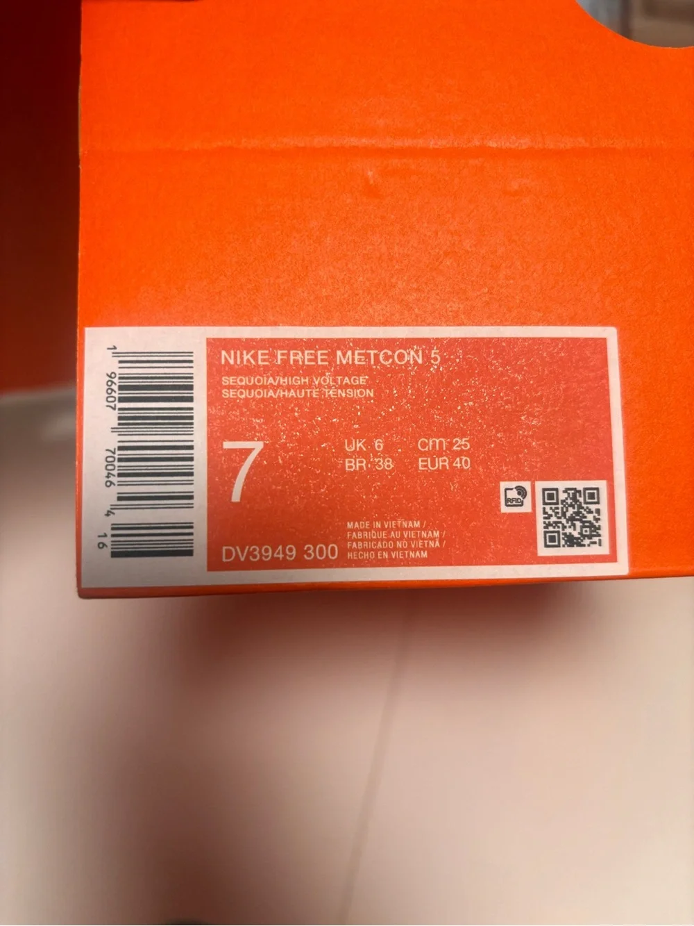 Nike size box brand