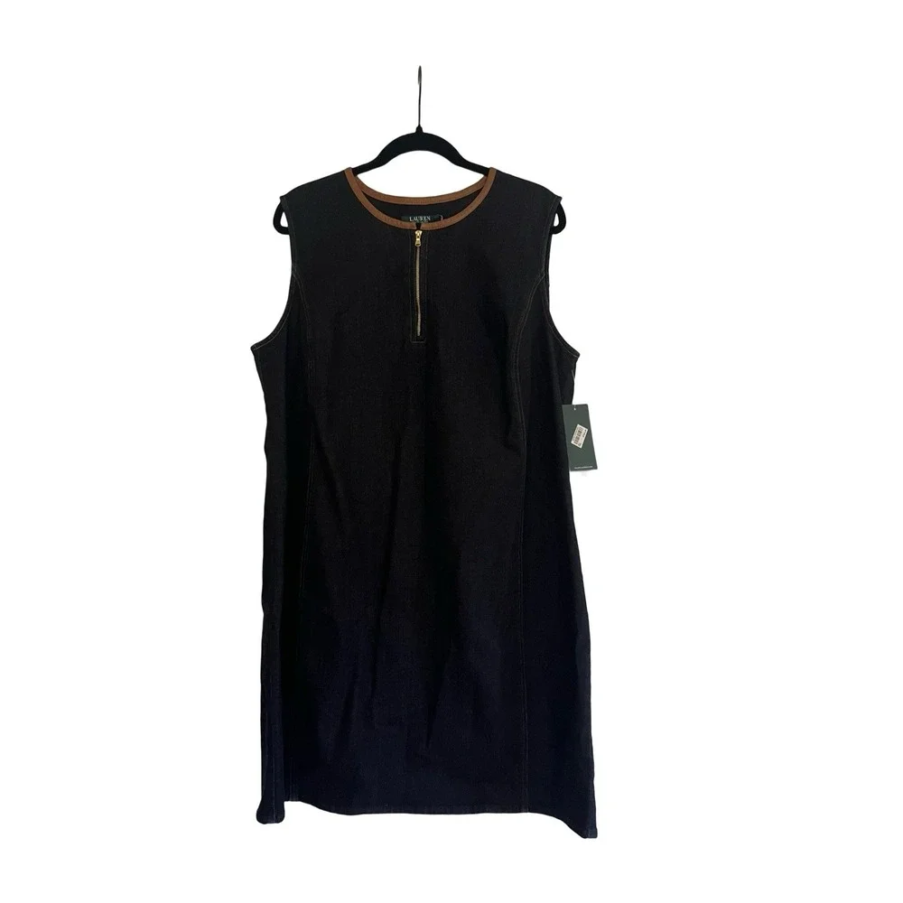 Polo Ralph Lauren Dark Blue Denim Tank Dress Size 16 New with Tags, Preppy