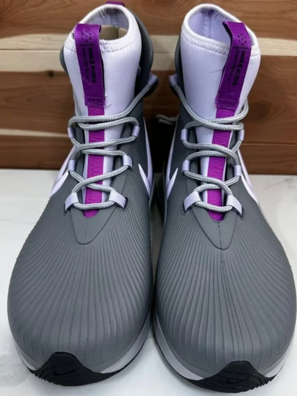 NEW- Nike Binzie Waterproof Rain Boot Sneakers Gray/Purple size Youth 5Y