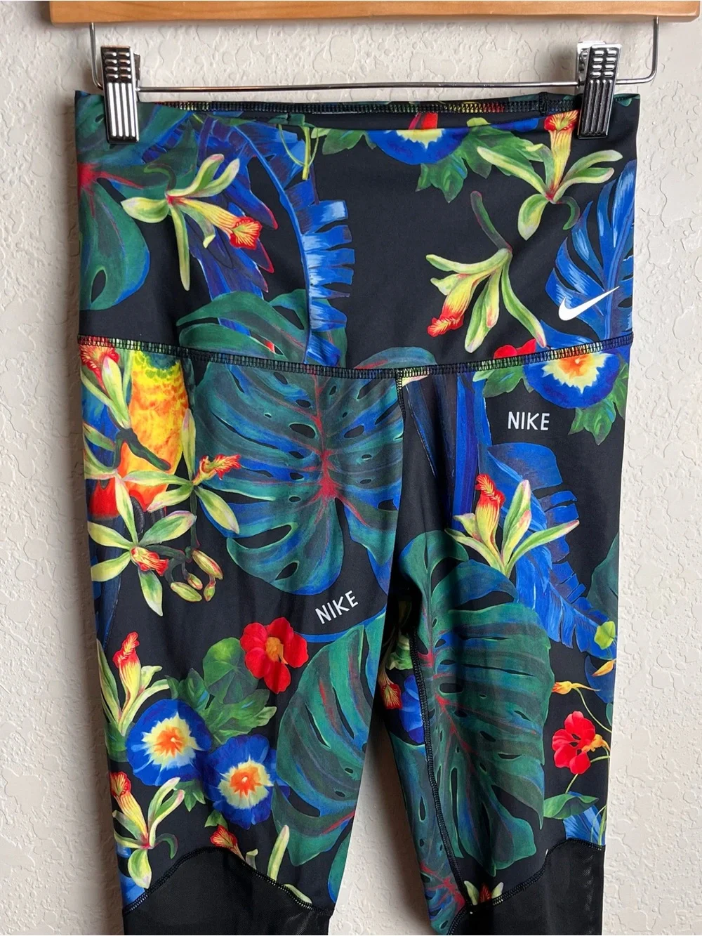 Nike Power 7/8 Training Tights Leggings Small S Tropical Floral Mesh Women’s