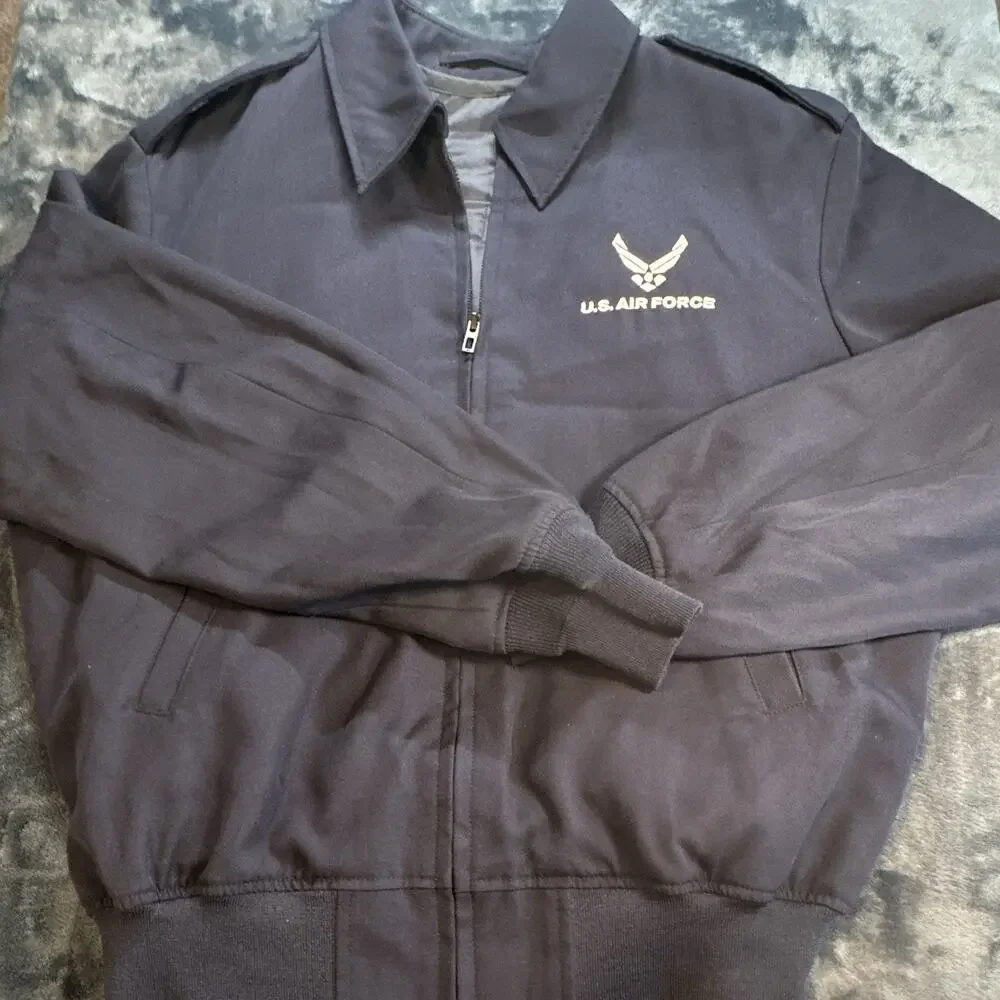 Defense Logistics Agency USAF Men’s Blue Full Zip Jacket Removable Liner 44R