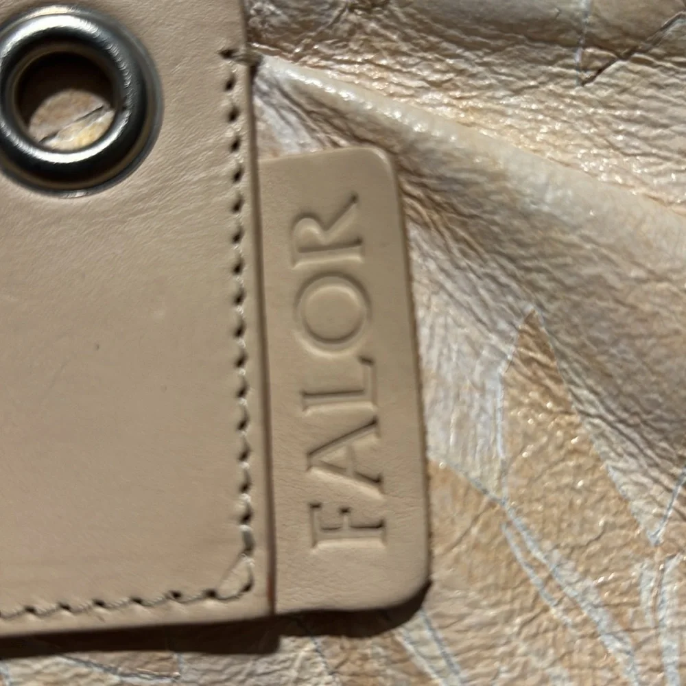 FALOR leather sunflower stamped bag