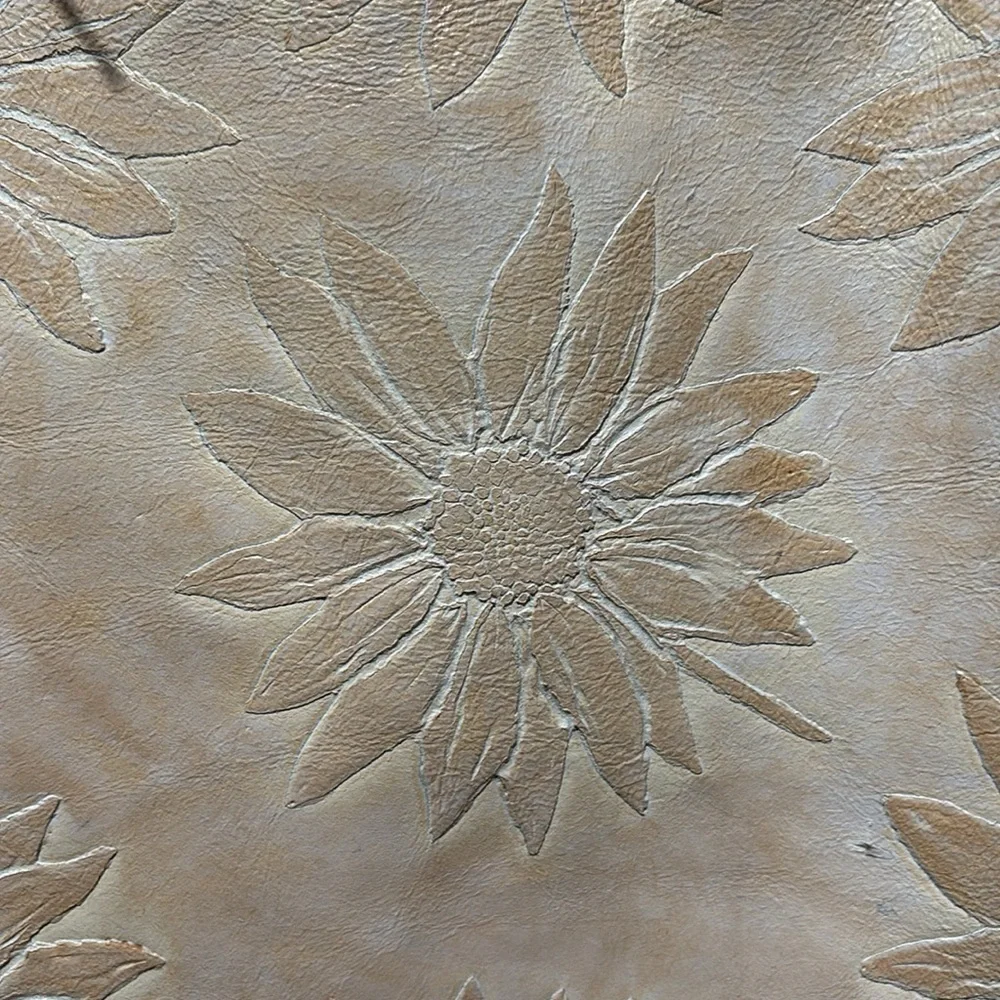 FALOR leather sunflower stamped bag