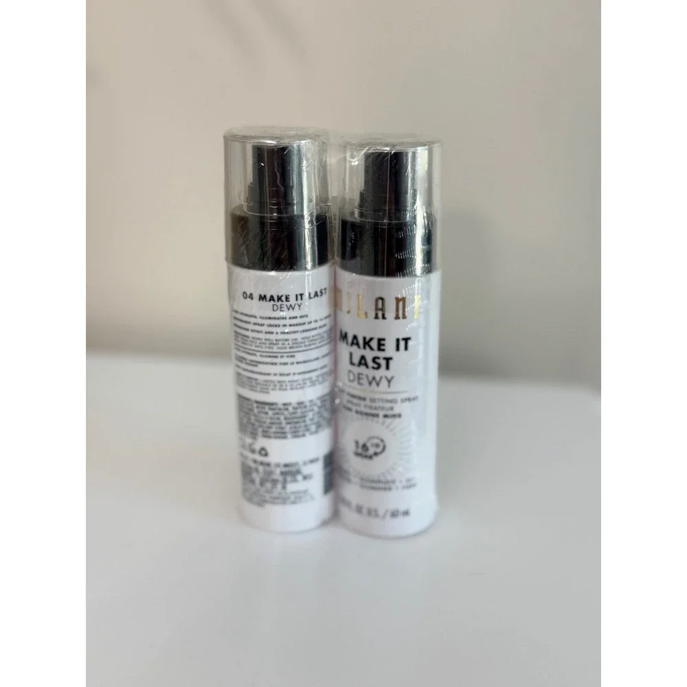 Milani Setting Spray Unisex 2.03oz White 04 Make It Last Dewy 2pk NWT