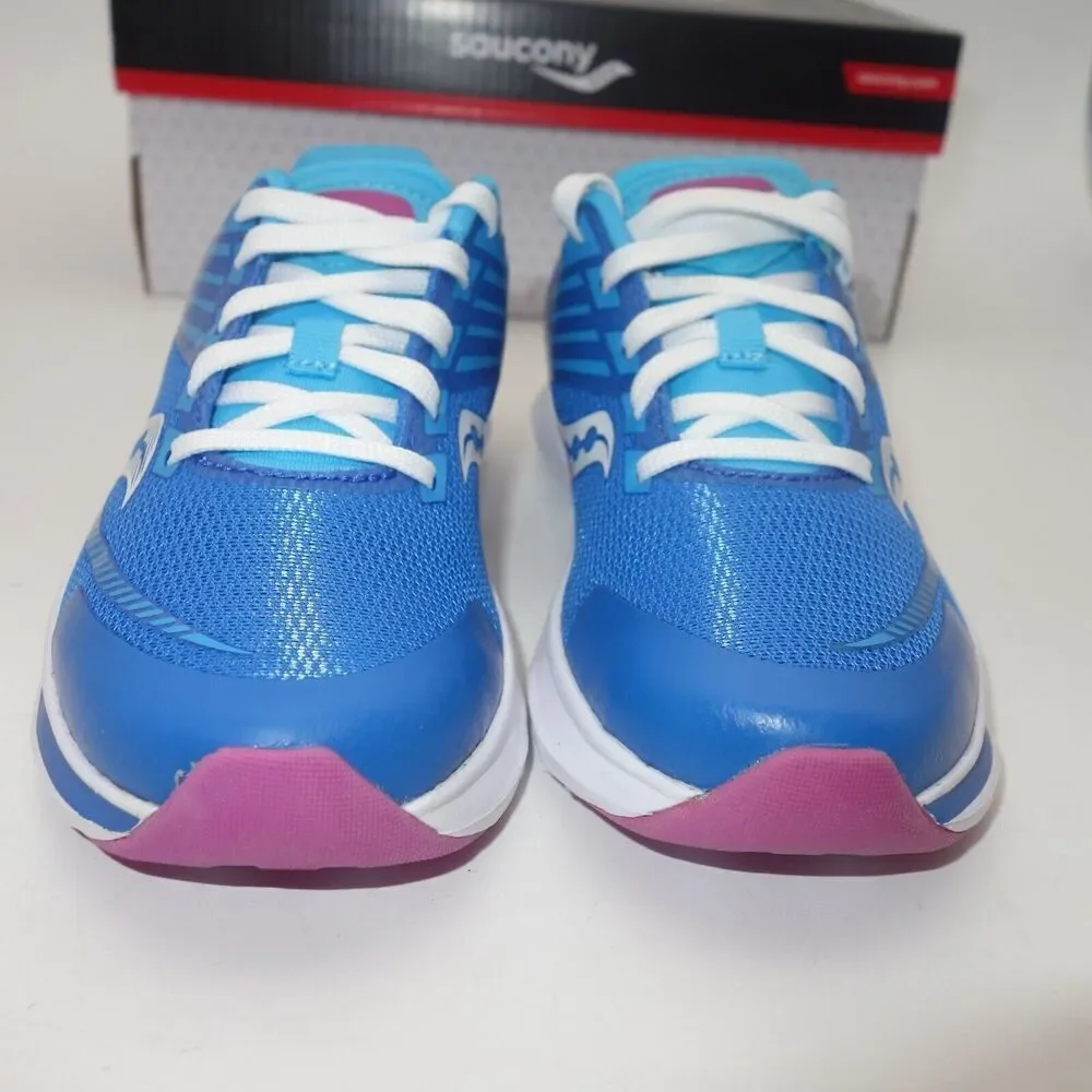 NEW Saucony Kinvara 12 Sneakers Lace Up Running Shoes Blue Pink Big Girl's 7
