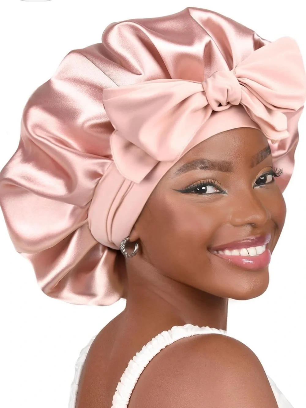 NWT Satin Bow Bonnet - Hair Protection for Curly Hair - Unsure of Color