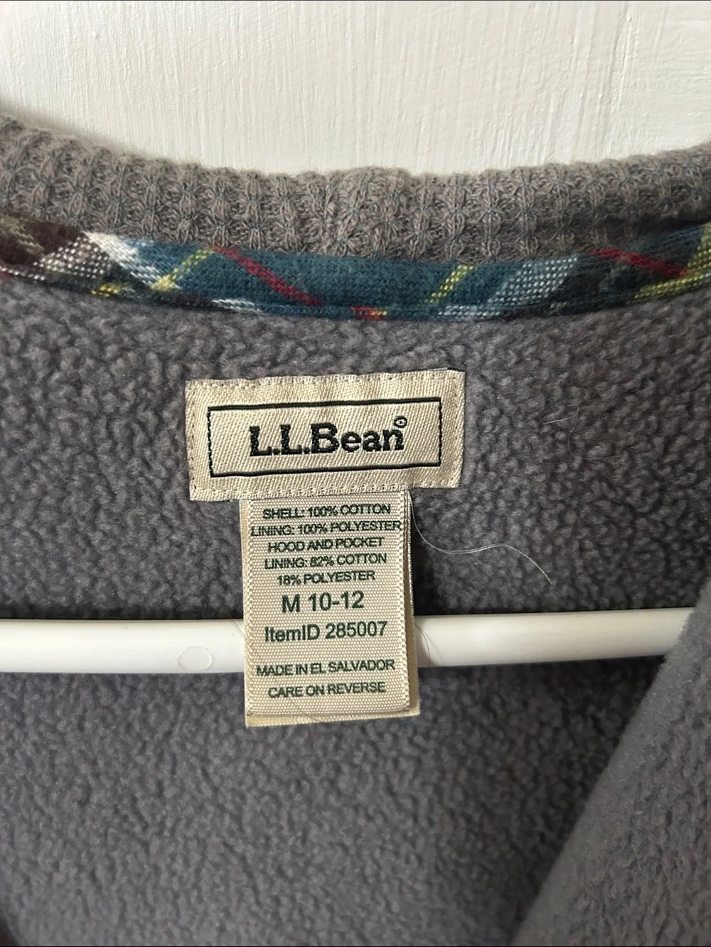 L.L. Bean plaid hooded