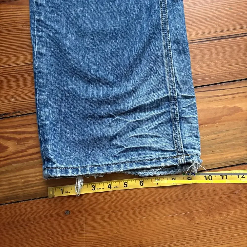 Vintage Y2K Shmack Jeans Men's Size 38 Loose Wide Leg Baggy Light Whiskers Stars