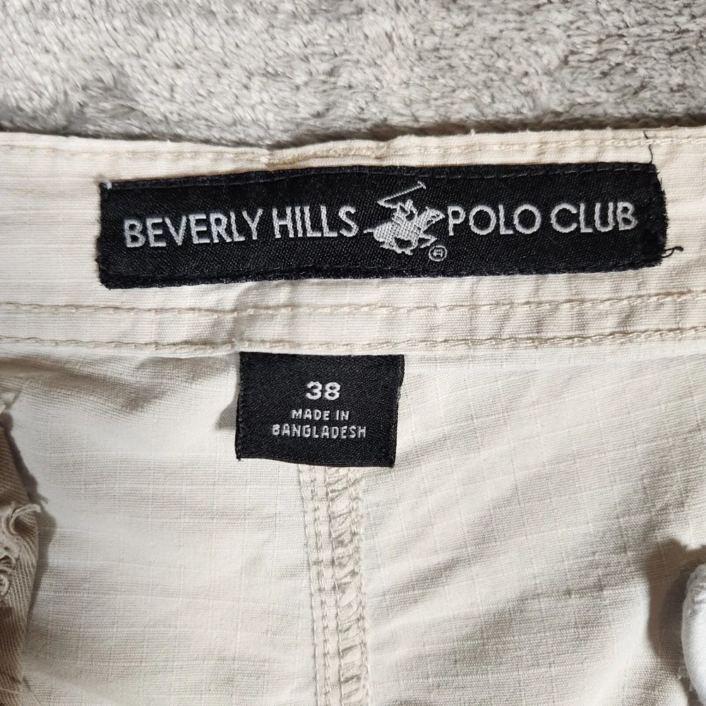Beverly Hills Polo Club Cargo Shorts Men's 38X11‎ Beige Muted Khaki Modern