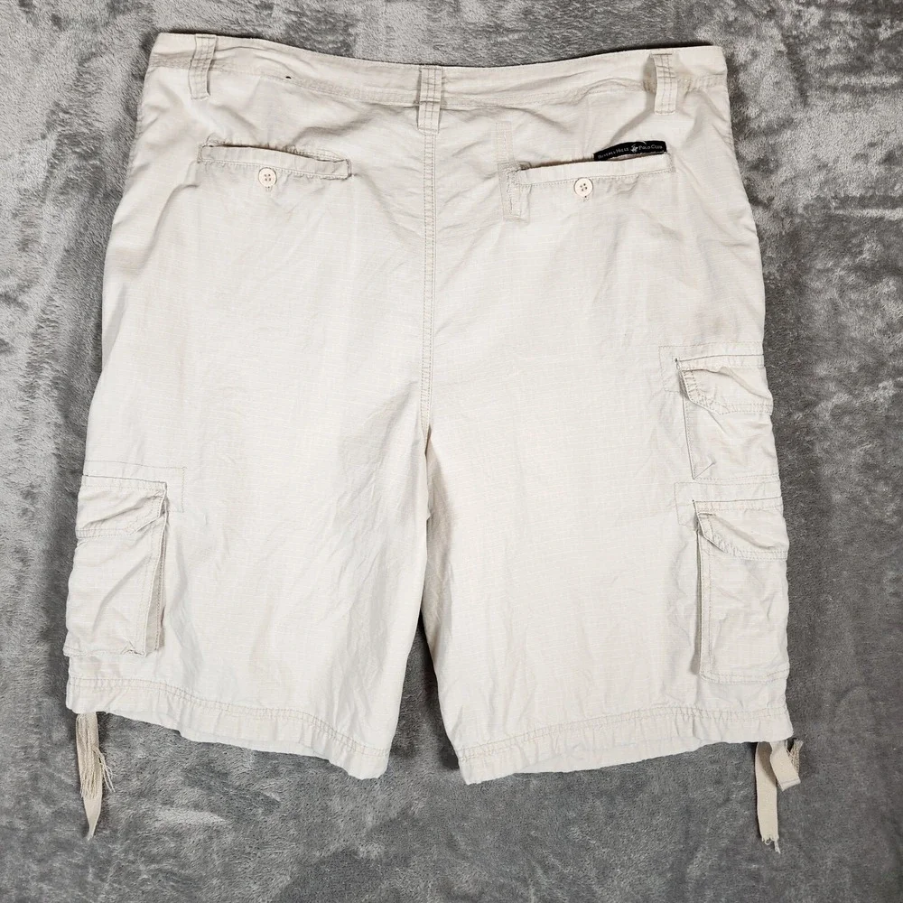 Beverly Hills Polo Club Cargo Shorts Men's 38X11‎ Beige Muted Khaki Modern