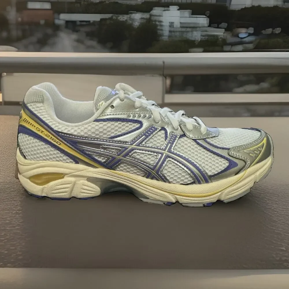 New Men's Size 7.5 Asics GT-2160 White Blue Violet 1203A275-109 Women's Size 9
