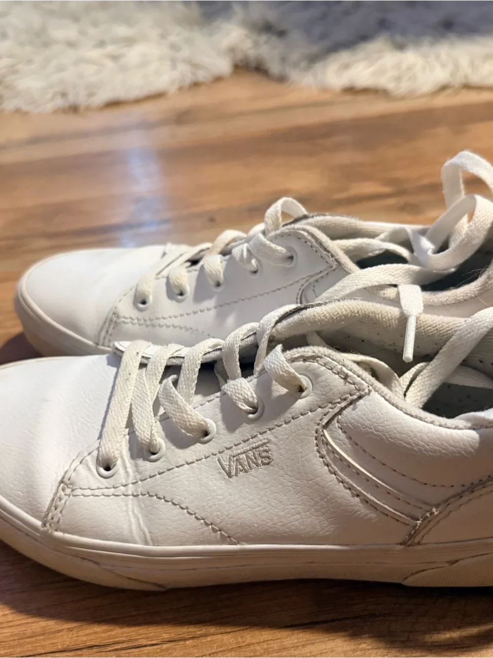 Vans Kids White Lace-Up Skate Sneakers