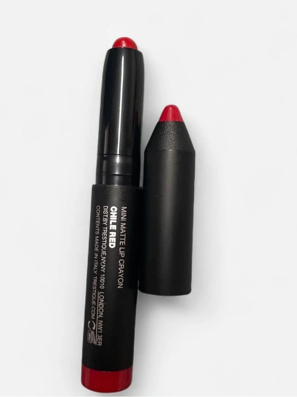 treStiQue Mini Lip Crayon Set — Bright Red, Rosy Pink, Warm Brown