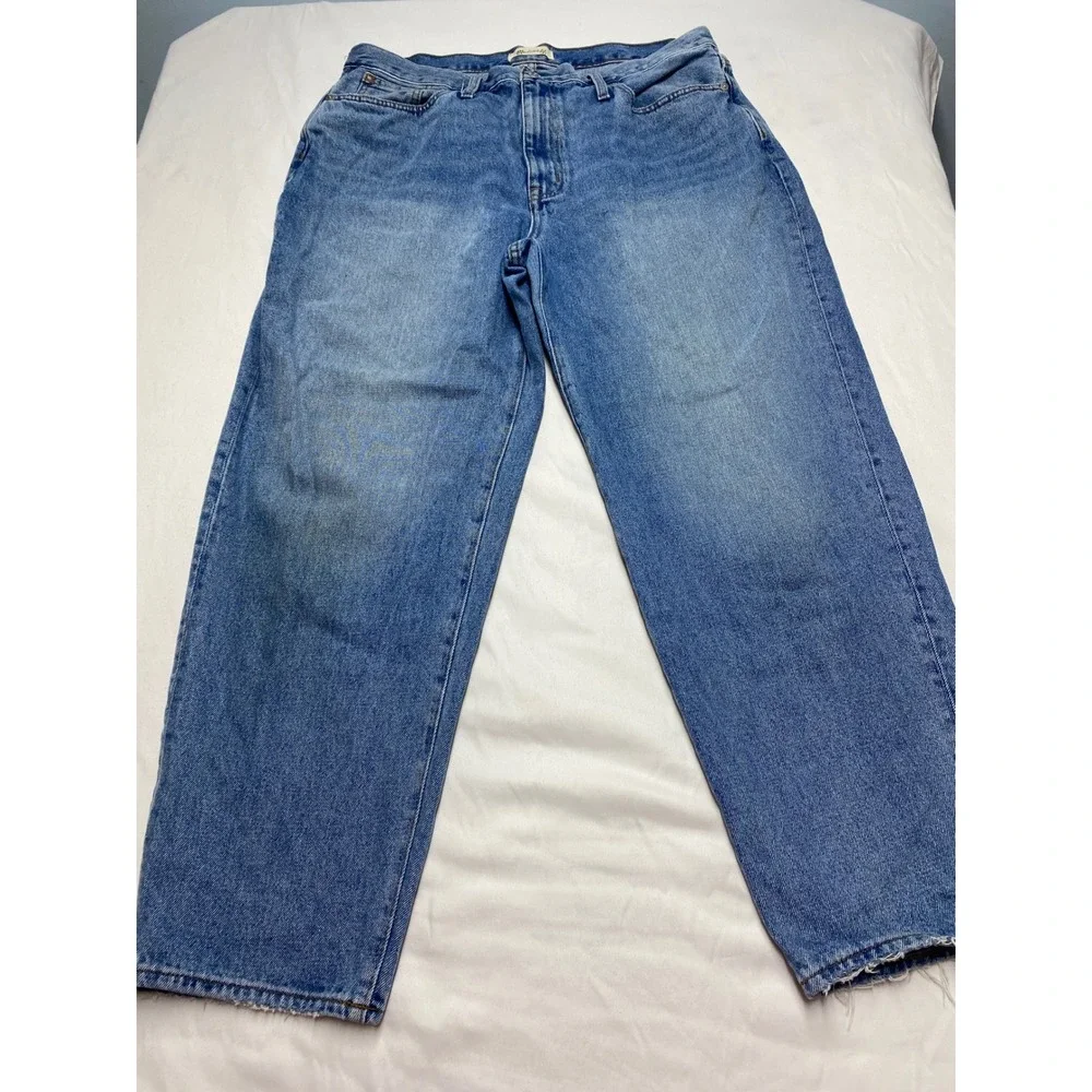Madewell Baggy Tapered Jeans Mens 32 Blue Medium Wash 100% Cotton Denim