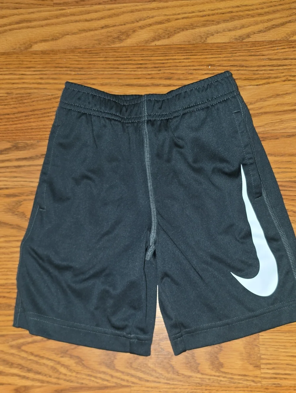 Nike Charcoal Kids' Athletic Shorts with White Swoosh