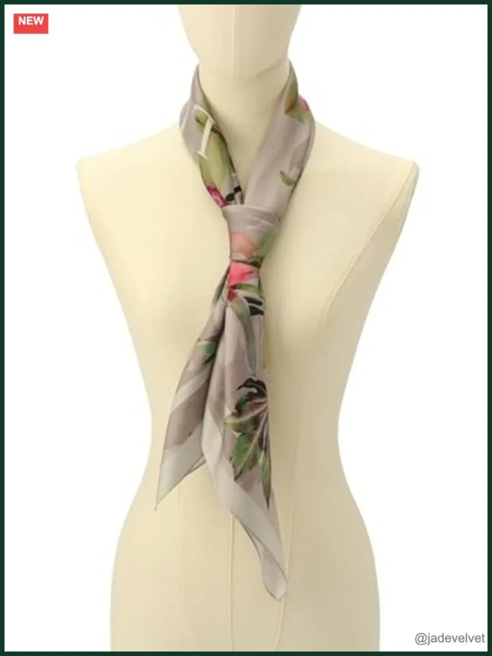 100% Silk Square Scarf with Barbwire Artwork