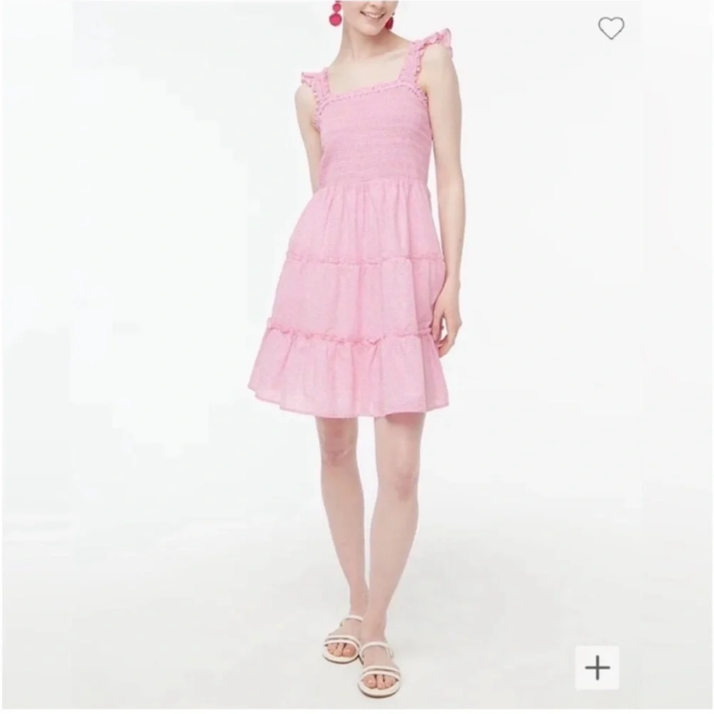 J. Crew Smocked Tiered Mini Dress