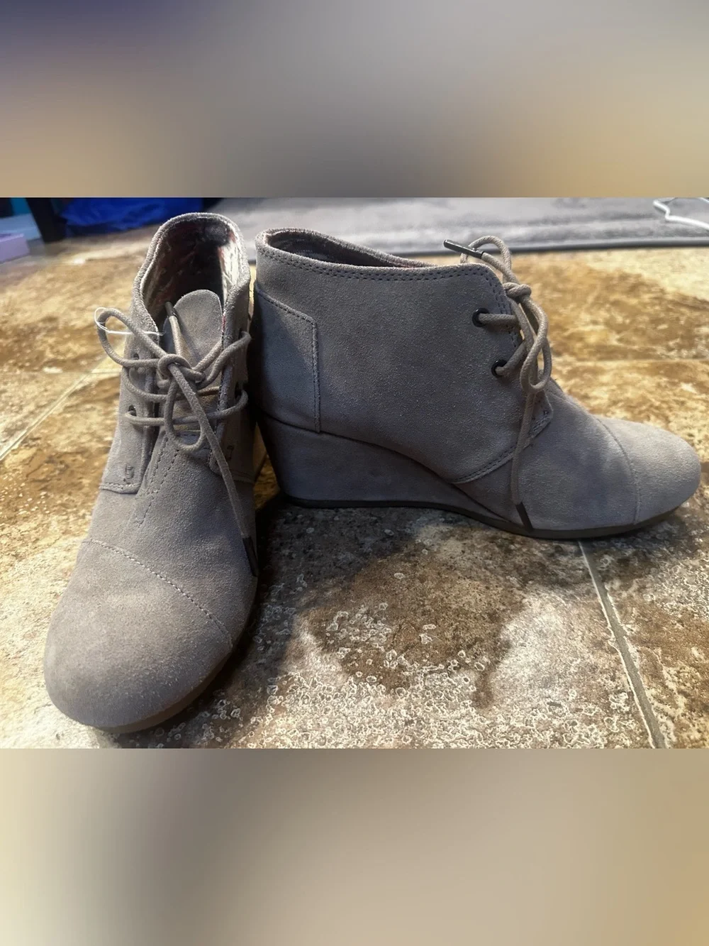Toms gray suede