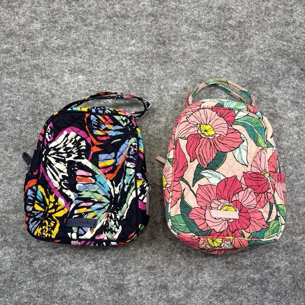 Vera Bradley Lot 2 lunchboxes 1 backpack women's colorful floral quilted school‎