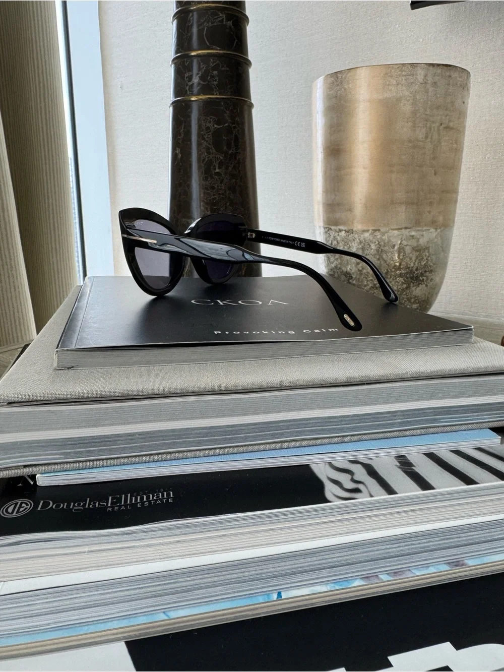 Tom Ford Anya Cat-Eye Sunglasses with Dark Lenses