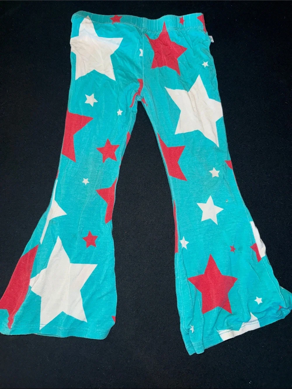 Posh Peanut Teal, Red & White Star Flare Leggings