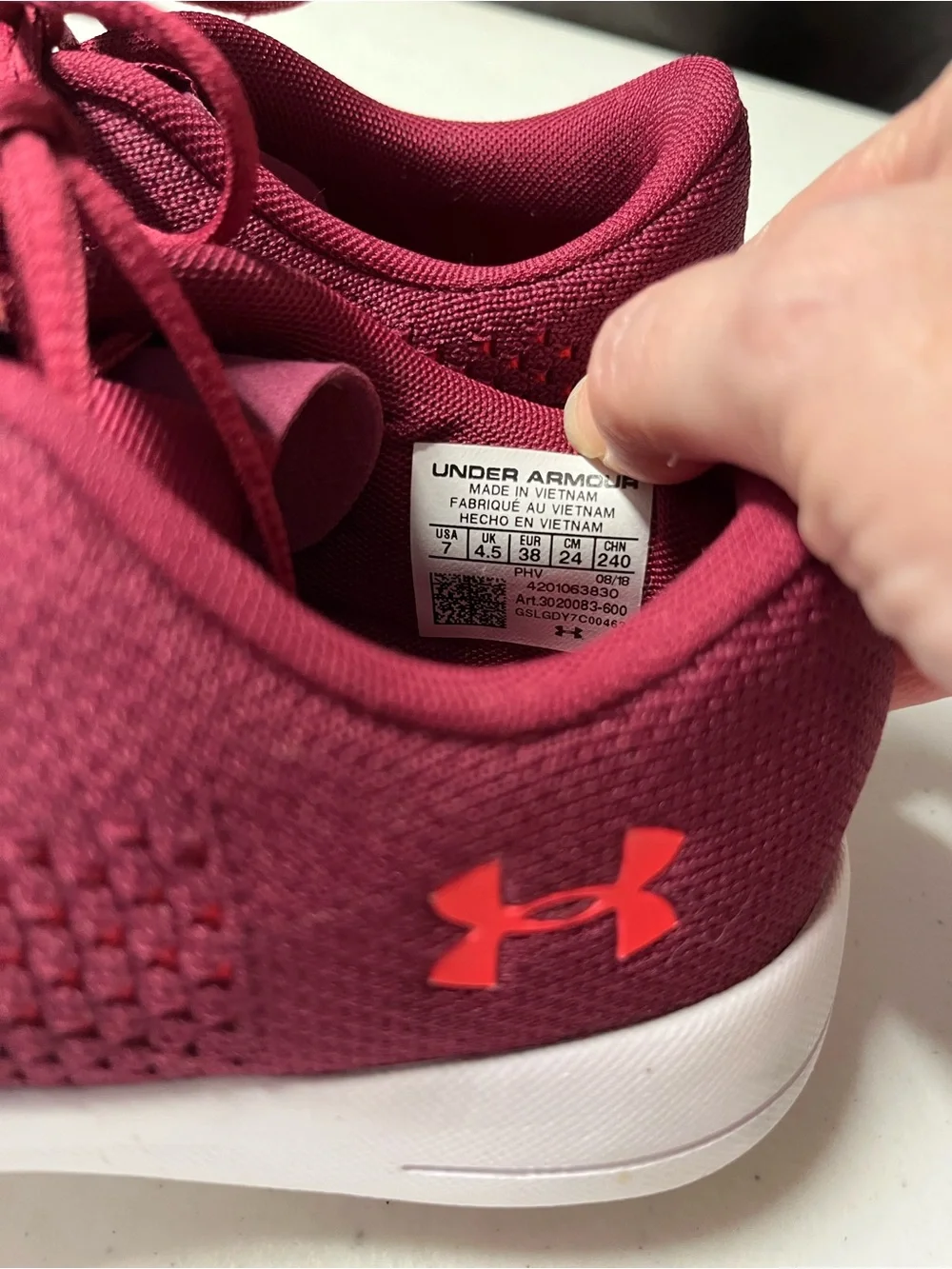Under Armour maroon lace