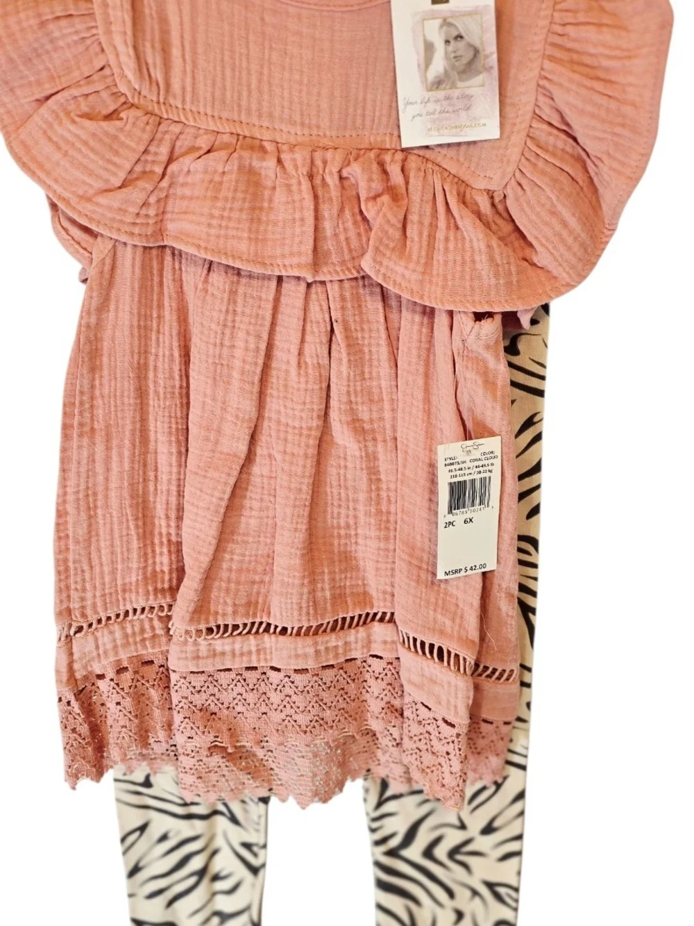 Jessica Simpson Dusty Rose Gauze Ruffle Tunic