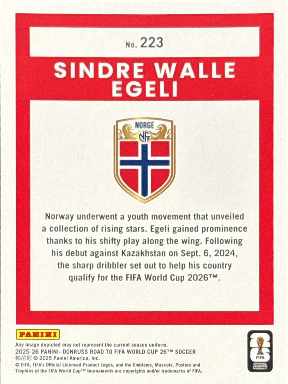Panini trading card