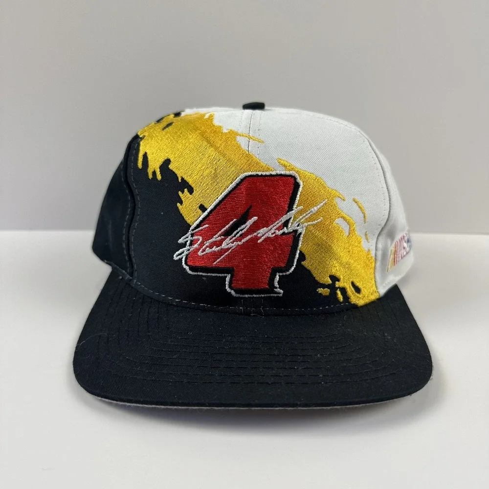 Vintage 90s Sterling Marlin #4 Nascar Splash Logo 7 Athletic Snapback Hat Cap‎