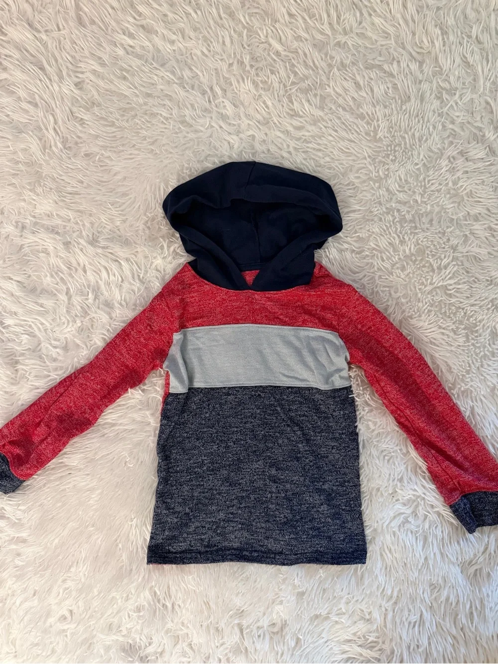 The Children's Place 5T Patriotic Colorblock Hooded Pullover Sweatshirt