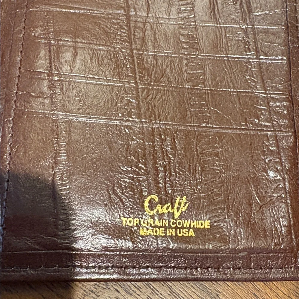 Craft  Wallet  Top grain cowhide Leather Unisex  Eel skin pattern print NWOT