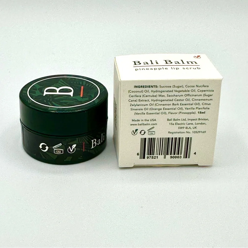 Bali Balm Pineapple Lip Scrub 15ml Full Size BNIB Vegan Hydrating Exfoliating