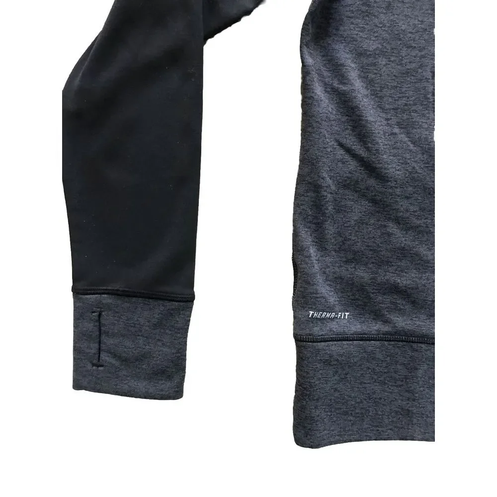 Nike Sweatshirt Women's S Gray Pink Therma Fit Thumb‎ holes
