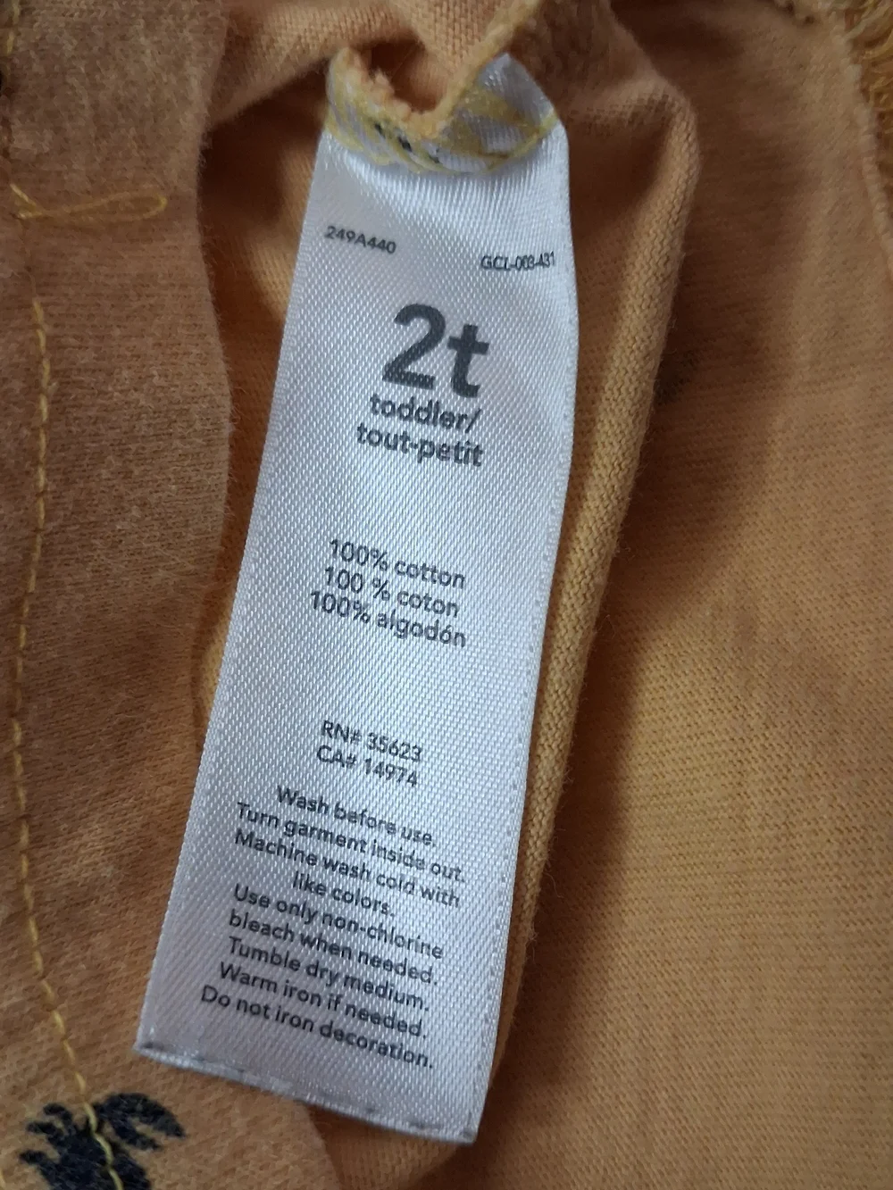 Carters light yellow